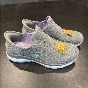 Skechers Gray and Purple Women's Sneakers